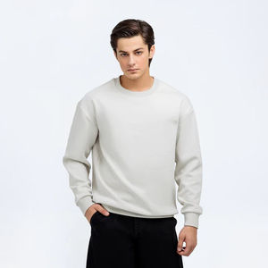 Custom Men's Eco-Friendly <b>Lined</b> High Street Crewneck Winter <b>Sweatshirt</b> with Custom Logo 100% Cotton <b>Fleece</b> Pullover - Product Image 1
