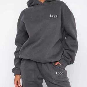 Vente en gros de sweat-shirt surdimensionné à manches longues pour femmes nouveau style d'hiver avec logo personnalisé pull à capuche à épaules tombantes pour femme - Product Image 3