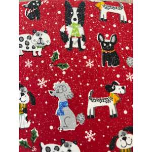 Tela Popelina 100% Algodón, Color Borgoña, con Diseño Festivo de Perros y Dulces, 112x300cm, Estilo Liso, Tejido para Manualidades - Product Image 4