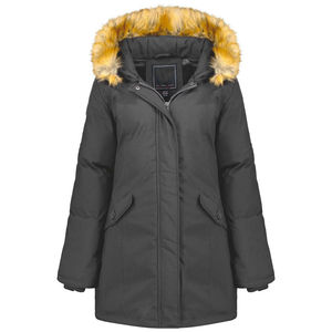 Chaqueta Parka Larga con Capucha para Mujer, Colección de Invierno, Tejida, con Cremallera, Personalizable, Impermeable, Transpirable, Cortavientos, Elegante, para Exteriores - Product Image 1