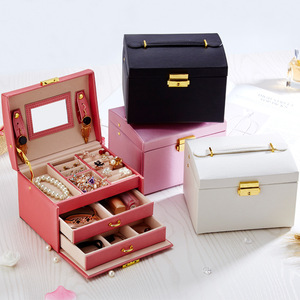Multi-Functional Two-Layer Earrings Bracelet <b>Ring</b> <b>Watch</b> Storage Box Large - Product Image 1