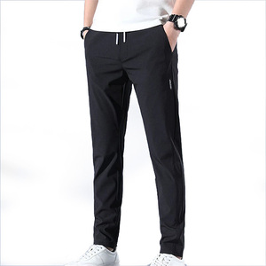 Nuevo diseño para hombre, pantalones casuales de verano para gimnasio, pantalones de chándal rectos de talla grande con cintura elástica, pantalones de lona de cintura media de talla grande - Product Image 3