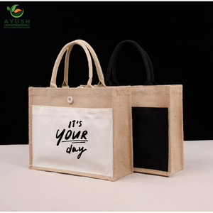 Sacs de courses personnalisables en jute avec doublure en coton pour le marketing et le transport - Product Image 2
