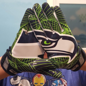 Precio al por mayor Super Sticky Fútbol Americano Wide Receptor Guantes Logotipo Personalizado Receptor Guantes Para Clima Frío Guantes de Rugby - Product Image 2