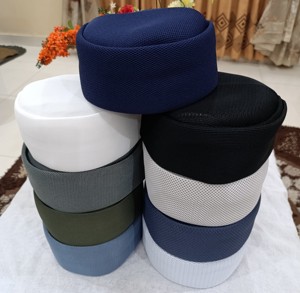 Hot Sell Classic Bukhari <strong>Koofi</strong> Customized Embroidered Muslim Prayer Cap Blue Black White <strong>Hat</strong> for Four Seasons in Bangladesh - Product Image 2