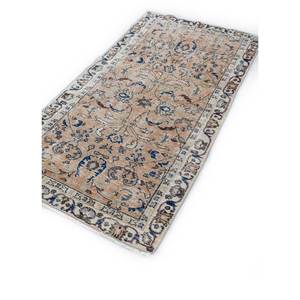 พรมขนสัตว์ถักมือสีน้ำตาลเบจวินเทจ รุ่น Pae-2633 ลายเหรียญรูปสี่เหลี่ยมผืนผ้า สำหรับตกแต่งบ้าน ห้องนั่งเล่น ทางเดิน ห้องวัยรุ่น - Product Image 2