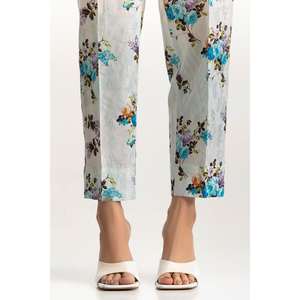 Ensemble coordonné en viscose de coton bleu glace imprimé pour femmes, tenue quotidienne d'été en 2 pièces avec manches trois-quarts, taille XXS - Product Image 6