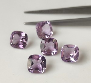 Haute qualité fait à la main naturel rose améthyste coussin à facettes coupe 5mm-8mm pierres précieuses en vrac pour la fabrication de bijoux prix de gros - Product Image 6