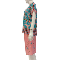 Conjunto Casual de Verano para Mujer, Simple, de Rayón, Manga Corta, Cuello en V, con Pantalones hasta la Rodilla, para Uso Diario, Suave