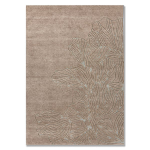 พรมขนสัตว์ถักมือสีน้ำตาลเบจลายดอกไม้รูปสี่เหลี่ยมผืนผ้าขนาด 9x12 ฟุต สำหรับตกแต่งบ้าน ห้องนั่งเล่น ห้องโถง รุ่น Aiwz-1001 - Product Image 1