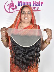 Venta Directa de Fábrica India, Cabello Humano Remy de Alta Calidad, Frontal 13*6, Ondulado, Suave, Sedoso, Sin Procesar, de Templo, para la Venta - Product Image 5