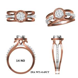 Anillo de diamantes cultivados en laboratorio hecho en oro rosa y blanco de 14 quilates - Product Image 2