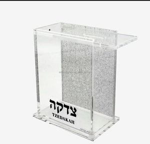 High Demand Lucite Charity Money Collection <b>Box</b> Acrylic <b>Donation</b> <b>Box</b> Jewish Tzedakah <b>Box</b> - Product Image 1