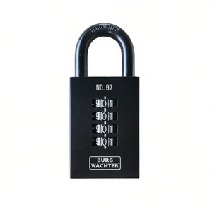 Burg-Wachter Numero 97 Combination Padlock 50mm Cast Iron Lock Body with 4 Number <b>Rollers</b> for Storage Lockers - Product Image 3