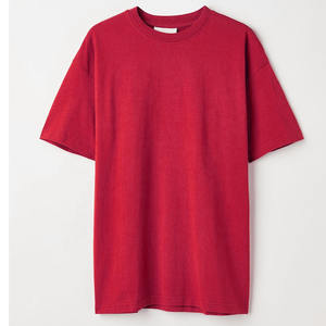 Camiseta de algodón de 300 gramos de peso pesado de alta calidad para hombres Patrón sólido Diseño popular de gran tamaño con impresión de logotipo personalizado - Product Image 2