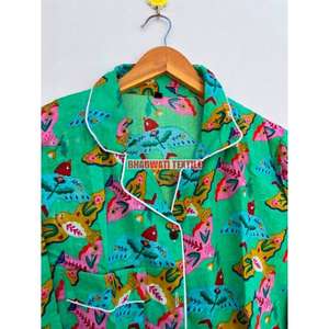 ชุดนอนผ้าฝ้ายออร์แกนิกสำหรับผู้หญิงชุดนอนรักษาความร้อนชุดกลางคืนชุดปาร์ตี้เจ้าสาวดีไซน์อินเดียไม่เหมือนใคร - Product Image 5