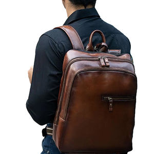 Sac à dos en cuir sac à dos de randonnée dames noir faux cuir végétalien ordinateur de voyage grand sac à dos meilleur travail en cuir véritable - Product Image 3