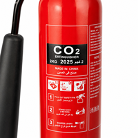 Extincteur à CO2 2 kg en acier portable avec tuyau rouge classe 34B certifié ISO 9001 pour utilisation en véhicule