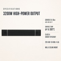 Chauffage mural infrarouge lointain 3200W avec haut-parleur Bluetooth pour garage, hôtel et usage extérieur – Vente en gros