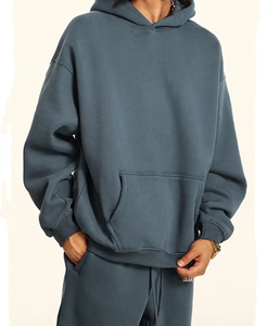 Jersey personalizado de 100% algodón para hombre, conjunto de pantalones de chándal y sudaderas con capucha en relieve de gran tamaño, chándal Unisex para hombre, conjunto de sudaderas con capucha para hombre - Product Image 3