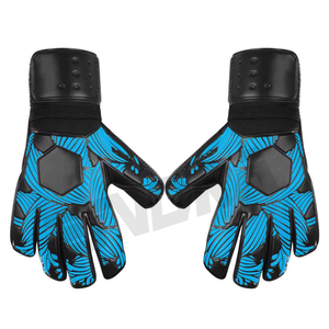 Gants de gardien de but personnalisés niveau pro adhérence forte tenue respirante gant d'entraînement de match de football paume bleue logo personnalisé gardien de but - Product Image 6