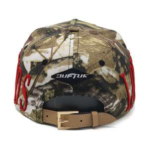 High Quality Design Your Own logo Leather Strap 5 Panel Curved Brim <b>Camo</b> Baseball <b>Cap</b> - Product Image 6