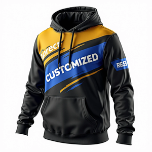 รับออกแบบเสื้อฮู้ดดี้ผู้ชาย ผ้าคอตตอนผสม ทรงโอเวอร์ไซส์ สไตล์สตรีทแวร์ พิมพ์ลายแบบซับลิเมชั่น ทนทาน สวมใส่สบาย - Product Image 4