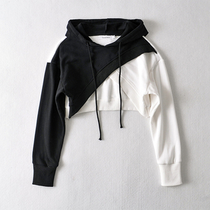 STITCHMODE Fabricación personalizada Mujer Crop Top Sudadera con capucha Color a juego Moda Alta calidad Recortada Sudaderas cortas - Product Image 1