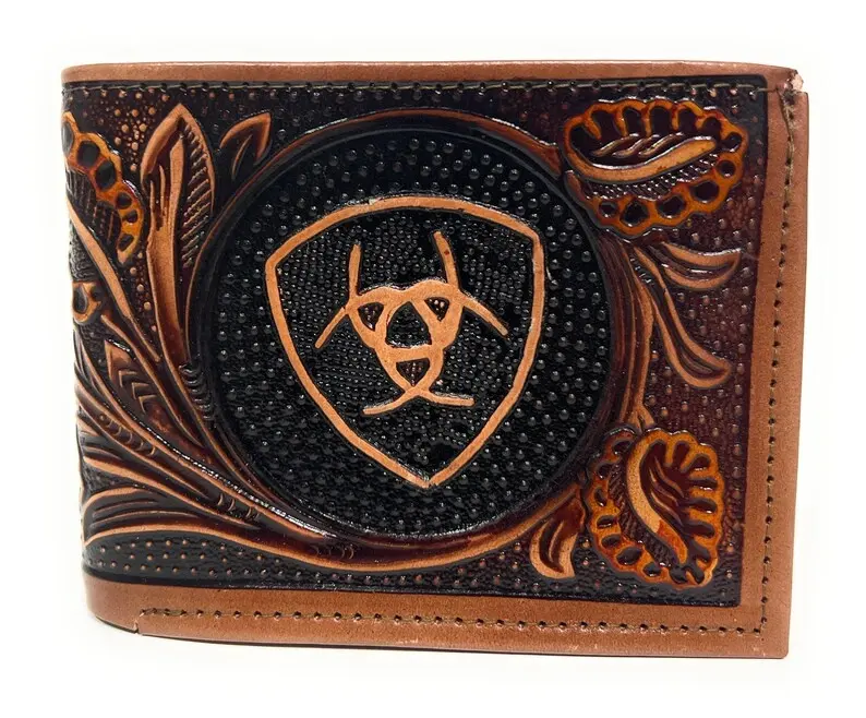 남성 Bifold 웨스턴 지갑 정품 바이 폴드 카우보이 지갑 수공구 해골 디자인 최신 남성 럭셔리 정품 지갑
