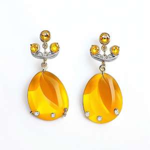 Boucles d'oreilles en argent sterling 925 fleur de jade jaune naturel pour femmes boucles d'oreilles fines pour femmes 2025 - Product Image 5