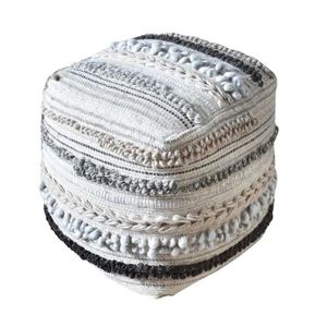 Premium Printed Wool Pouf Ottoman Handmade Floor Cushion Footrest Pouffe <b>Seat</b> Living Room Decor Modern Furniture <b>For</b> Bulk Supply - Product Image 5