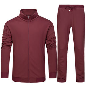 Tenue de sport pour hommes avec col montant, design solide, logo, vêtements avec pantalon à cordon, approvisionnement ODM pour l'hiver - Product Image 1