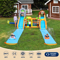 Toboggan aquatique gonflable pour enfants AirMyFun, en tissu Oxford, double piste, longues pistes, toboggan gonflable personnalisé pour jardin