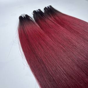 8-40 pulgadas doble dibujado sin enredos Borgoña hueso recto paquetes de un solo donante extensiones de cabello humano recto - Product Image 4