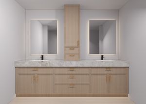 <span class=keywords><strong>Meuble</strong></span> de <span class=keywords><strong>cuisine</strong></span> shaker en bois massif à cadre étroit de conception personnalisée 3D haut de gamme - Product Image 6