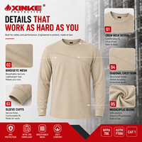 Chemise de travail en tricot ignifuge de haute qualité, mélange de modacrylique, vêtements de sécurité résistants aux flammes pour les travailleurs industriels et utilitaires