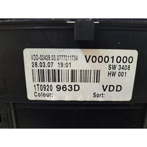 VOLKSWAGEN TACHIGRAPH Touran 1st Series 1 T0920963D (03>07) - Product Image 6
