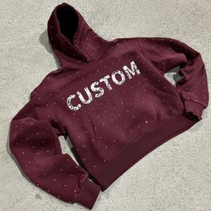 Sweat-shirt à capuche en strass de luxe, personnalisé, pour homme, pull-over, couleur marron, streetwear, coton lourd, sweat-shirt vierge, logo de haute qualité - Product Image 1