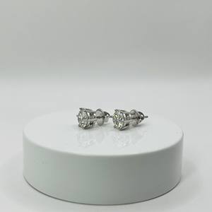 Clous en diamant de laboratoire certifiés GIA, pureté VS1, 2,00 carats, taille brillant, or blanc 9 carats, minimalistes, unisexes, pour mariage, fiançailles, fête - Product Image 1