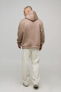 Sweat à capuche pour homme grande taille, tendance hiver 2026, avec appliqué brodé et sérigraphie, 100% coton molletonné épais - Product Image 3