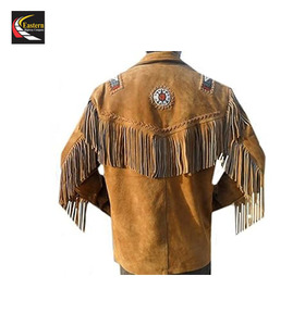 Chaqueta de cuero de ante con flecos occidentales de producción a granel superior precio directo de fábrica al por mayor - Product Image 4