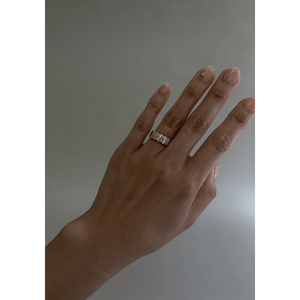Anillo Vintage de Oro Sólido de 14k con Diamantes de Corte Brillante de 0.48ctw, Patrón Geométrico, Engaste Invisible, Chapado en Oro Puro, Unisex, para Uso Diario - Product Image 2