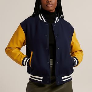 Chaqueta Universitaria de Béisbol Hip Hop de Talla Grande, Hecha a Medida OEM, Mangas de Piel de Oveja, Impermeable, Transpirable, Logotipo Bordado en Chenilla - Product Image 6