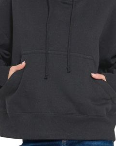 Sudadera con Capucha Negra Carbón para Mujer, Sudadera Holgada de Forro Polar Cálido con Capucha, Ropa Casual Suave con Diseño de Bolsillo Canguro - Product Image 4