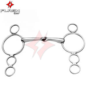 Premium Custom Made Horse Equine 3 Ring Dutch Gag Waterford Horse Bit de acero inoxidable de alta calidad Western Dutch Gag Breeches - Product Image 5