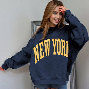 Sudadera de Forro Polar Reversible con Cuello Alto y Logotipo Personalizado Estampado en la Parte Delantera para Mujer, Talla Grande, Moda de Invierno - Product Image 2