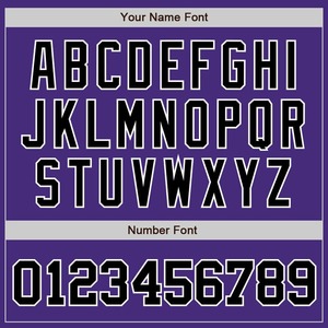 Camiseta de béisbol auténtica en blanco y negro morado personalizada - Product Image 4