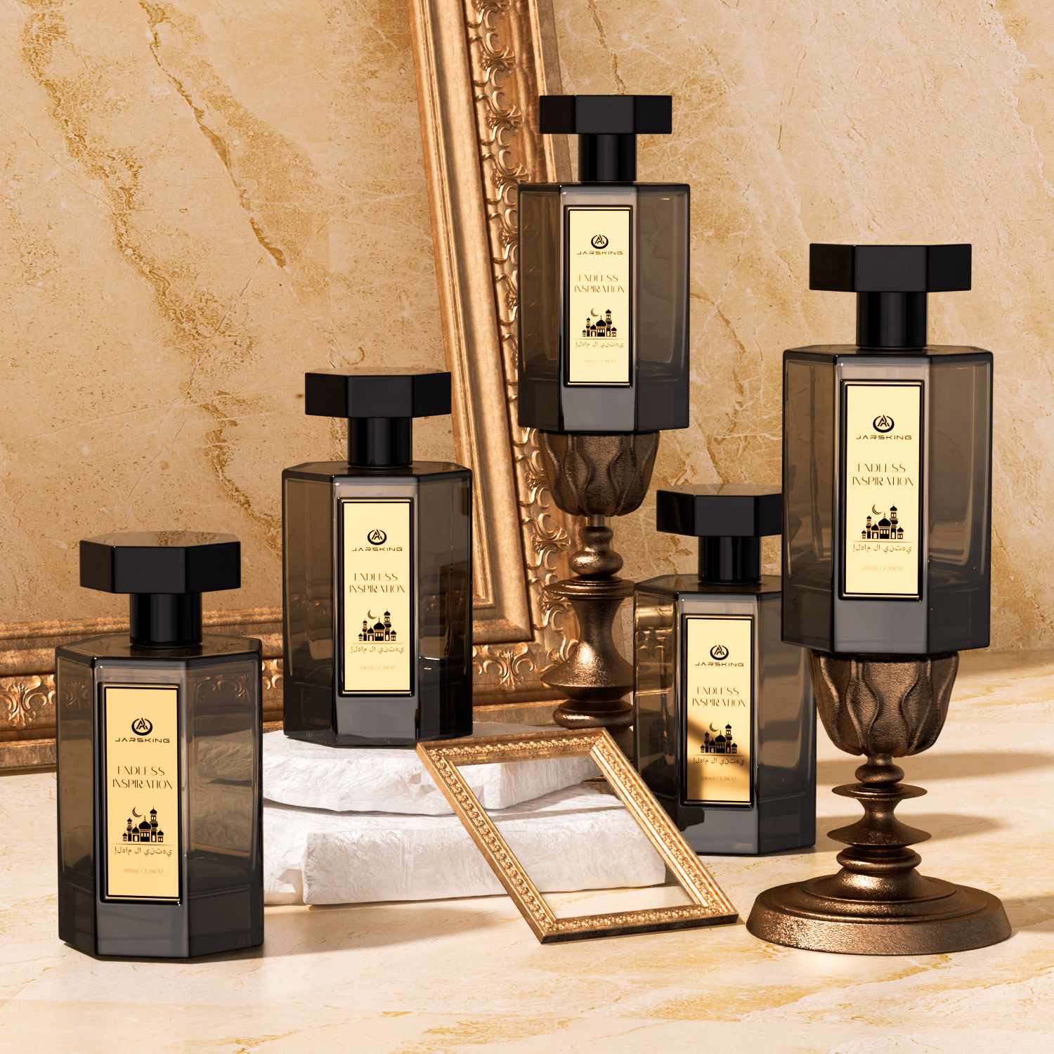 ขวดสเปรย์แก้วใสสีดำ