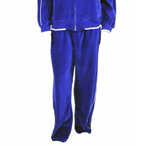 Pantalones de Terciopelo Transpirables para Hombre, Color Azul Sólido Personalizado, Pantalones de Terciopelo Ecológicos para Hombre - Product Image 1