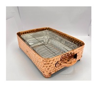 Barbecue de table réglable en cuivre fait main, écologique, design moderne et luxueux, pour la cuisine en plein air en famille et les fêtes de jardin